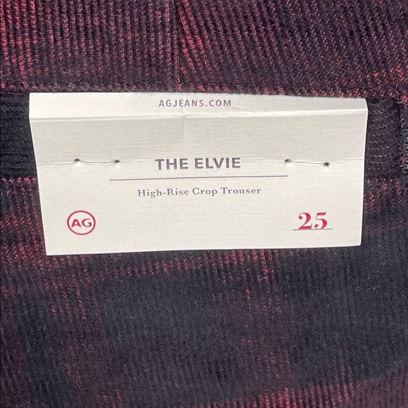 New AG Adriano Goldschmied The Elvie High Rise Crop Trouser Pant Plaid Sz 25 - Picture 7 of 14